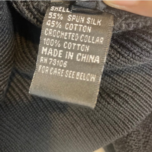 Michael Simon XL cropped embroidered sleeve sweater cardigan crochet mother day - Picture 11 of 12